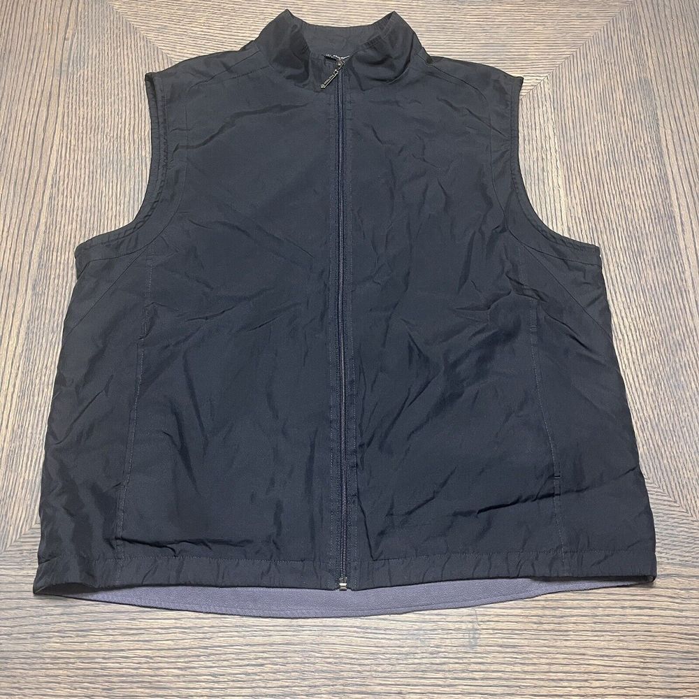 Pro Tour Vest Mens Large Black Golf Outdoor Gray Fleece‎ Sleeveless Full Zip